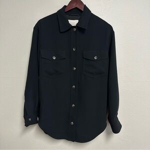 Aritzia Wilfred The Ganna Sz S Relaxed Fit Black Shacket Pockets Layer Gorpcore